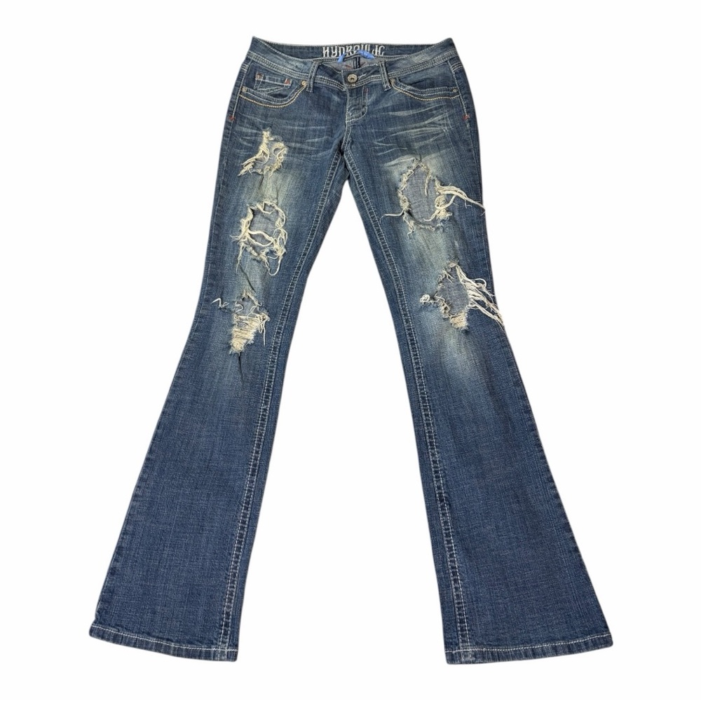 Hydraulic Bailey Slim Boot Bootcut Extremely Distressed Stretch Jeans Size 6
